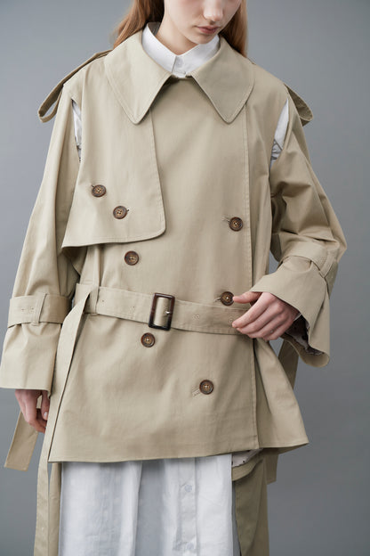 Random dot buttons Trench coat/BE