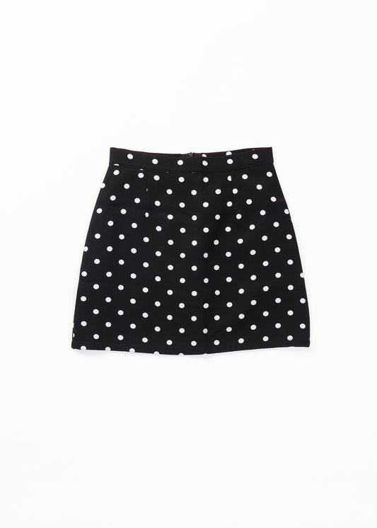 Polka dots pencil mini skirt
