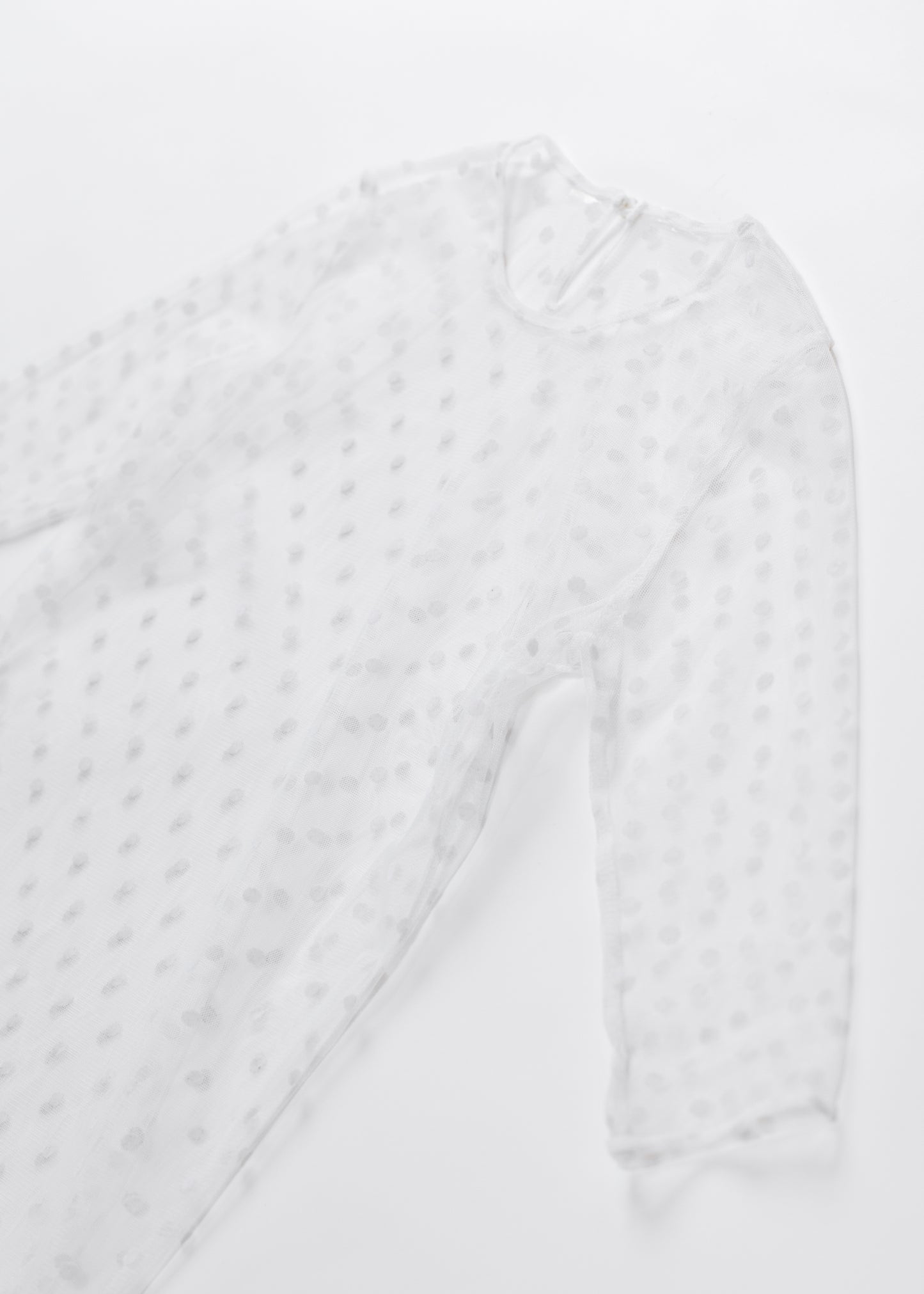 Sheer dots long sleeves tops