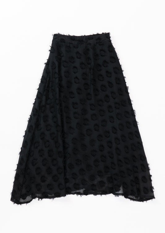 Dots cut jacquard skirt