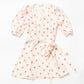 Pink polka dots short wrap dress