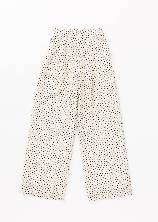 Pindots patterned wide leg pants