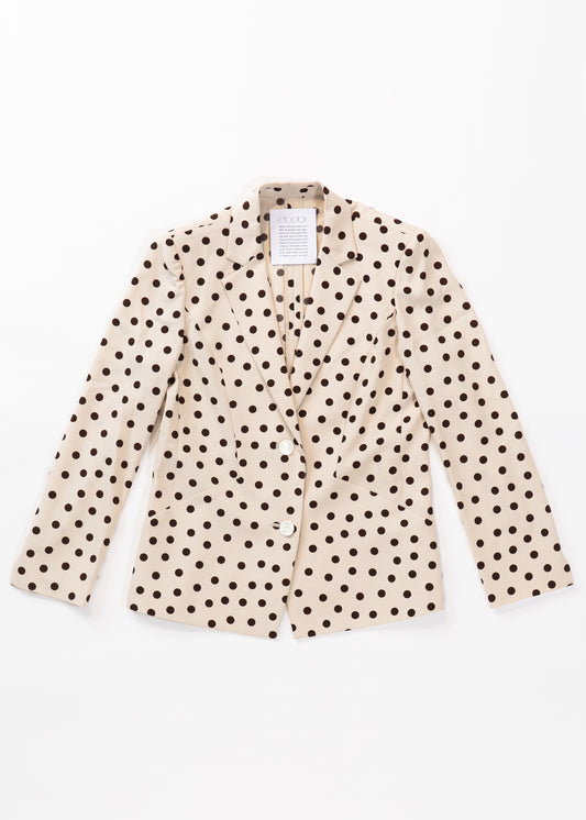 Polka dots tailored single breasted blazer
