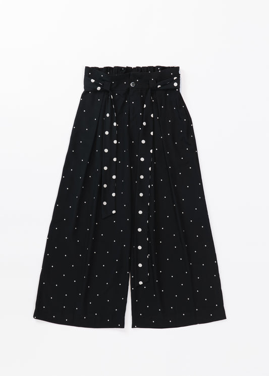 Pindots wide leg pants with polka dots belt