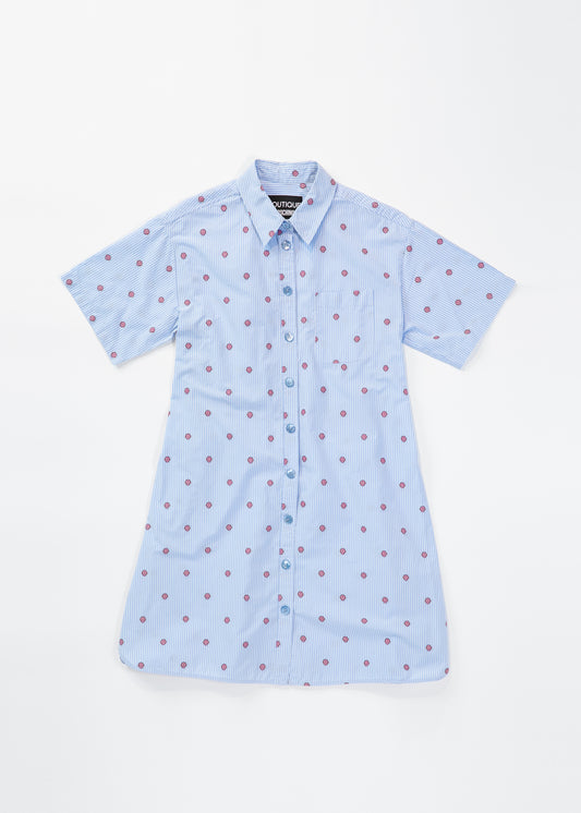 MOSCHINO / Short sleeves shirt dress with shell dot